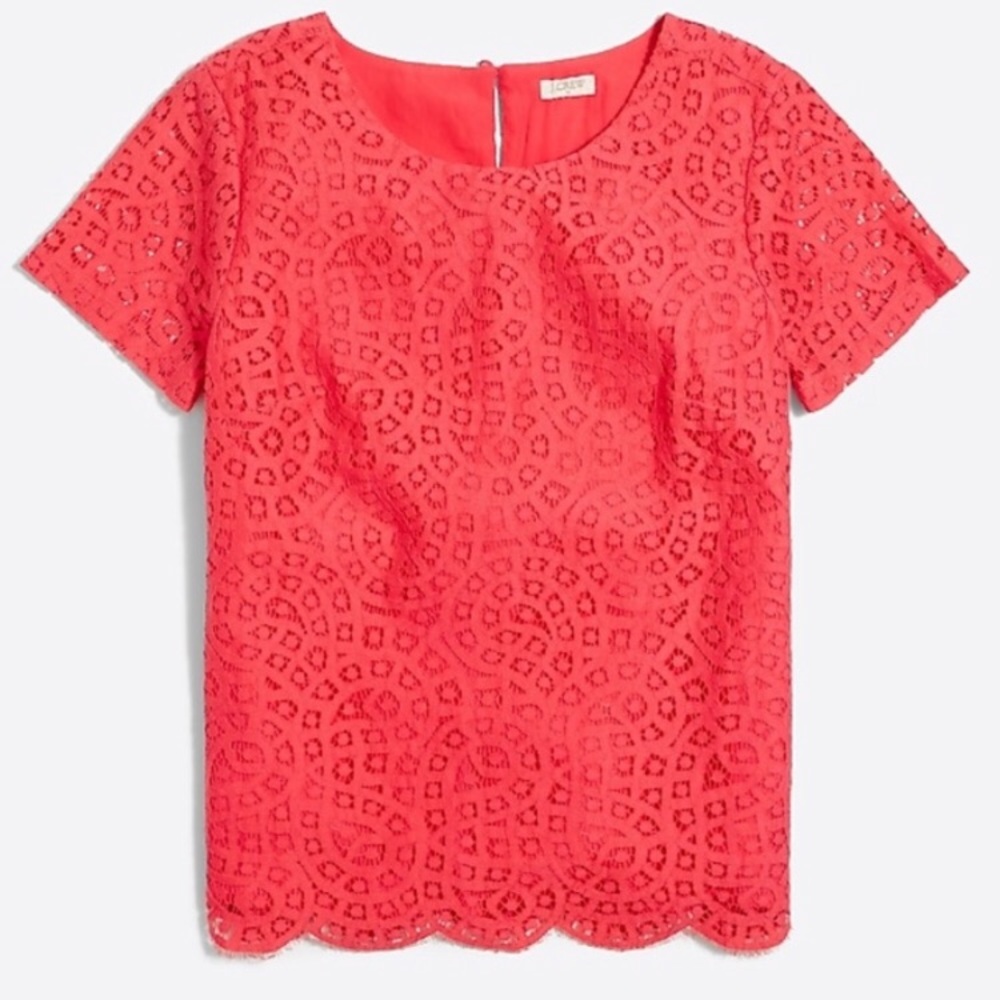 J.Crew Lace Overlay Top
